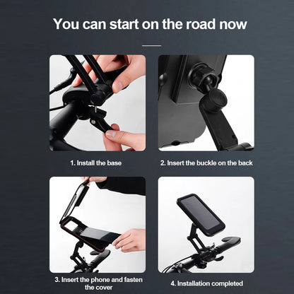 Motorcycle Bike Mobile Phone Holder Support Bicycle GPS Swivel Adjustable Touch Screen Rearview Mirror Cellphone Holder