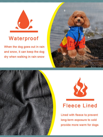 Fashion Winter Dog Jacket Waterproof Pet Raincoat Thick Fleece Warm Large Dogs Clothes Windproof Coat French Bulldog Chihuahua