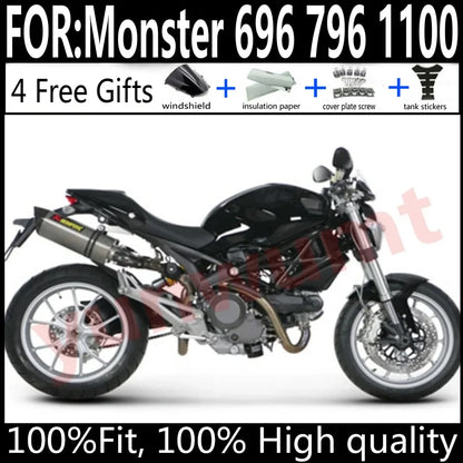 Ducati Monster 696 796 1100 Motorcycle Fairings Kit ABS Plastic Body Work Tank Cover Seat Cowl Full Set