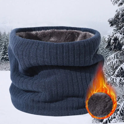 Winter Scarf for Men Fleece Ring Bandana Knitted Warm Solid Scarf Women Neck Warmer Thick Cashmere Hot Handkerchief Ski Mask