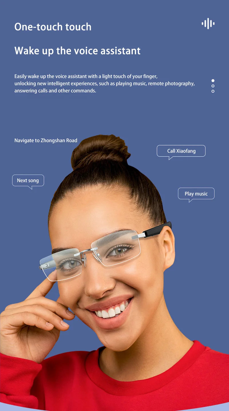 Smart Bluetooth Glasses Wireless Headphones Polarized Glasses Super Long Standby Call Audio Voice Assistant Smart Glasses