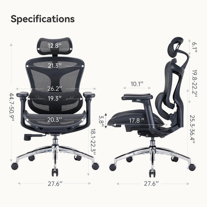 Doro C300 Ergonomic Office Chair with Ultra Soft 3D Armrests, Dynamic Lumbar Support for Home Office Chair,, Customized