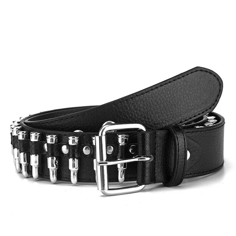 Fashion New Bullet Accessories Belt Metal Belt Men And Women Punk Hardware Jeans Belt Y2K Belt Designer Belt Women's Belt