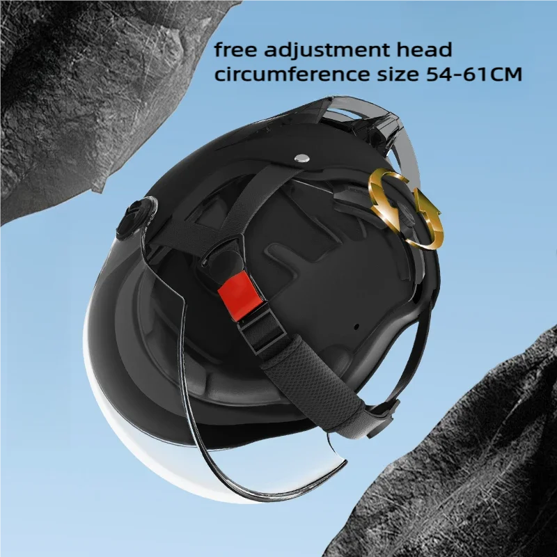 Summer impact protection safety open face motorbike helmet motorcycle short lens ordinary tail wing black