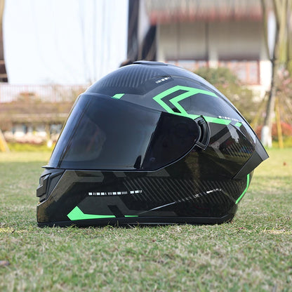 Motorcycle helmet, men's and women's dual lens full helmet, four season couple street bike safety helmet