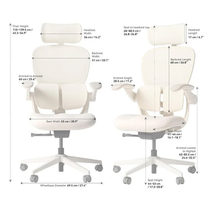 Q2 Ergonomic Office Chair with Lumbar Support & Adjustable Headrest, Cushion Seat with Flip-Up Arms, Reclining, Customized