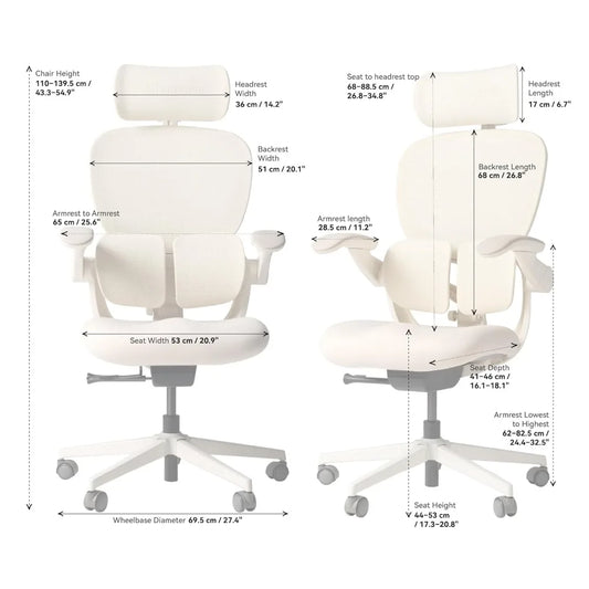 Q2 Ergonomic Office Chair with Lumbar Support & Adjustable Headrest, Cushion Seat with Flip-Up Arms, Reclining, Customized