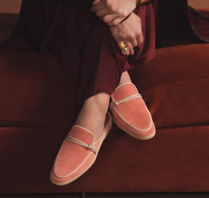 Designer Luxury Middle East Tassel Suede Leather Loafers for Women 2025 Slip On Slippers Flat Work Walking High Quality Shoes