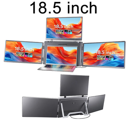 Rospider 18.5 inch Triple Screen Extender 1080P IPS Portable Monitor Gaming Display for 12 to 18 inch Laptop MacBook Windows
