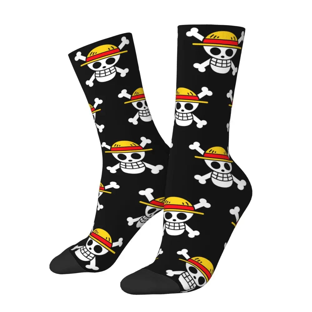 Fashion Men's Socks Harajuku Tony Tony Choppers Sock Luffys Zoros Trafalgar Law Anime Women's Socks Spring Summer Autumn Winter