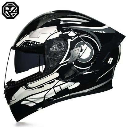 Full Face Motorcycle Helmet for Men and Women - Dual Lens Anti-Fog All Season Riding