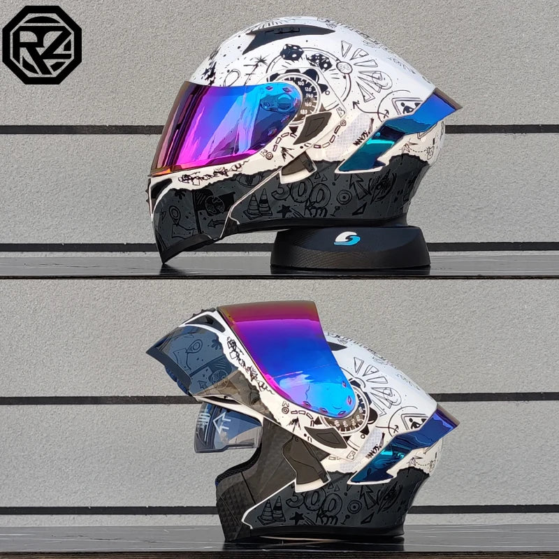 Flip Up Motorcycle Helmet Double lens full face helmet High quality DOT approved Moto cascos motociclistas capacete
