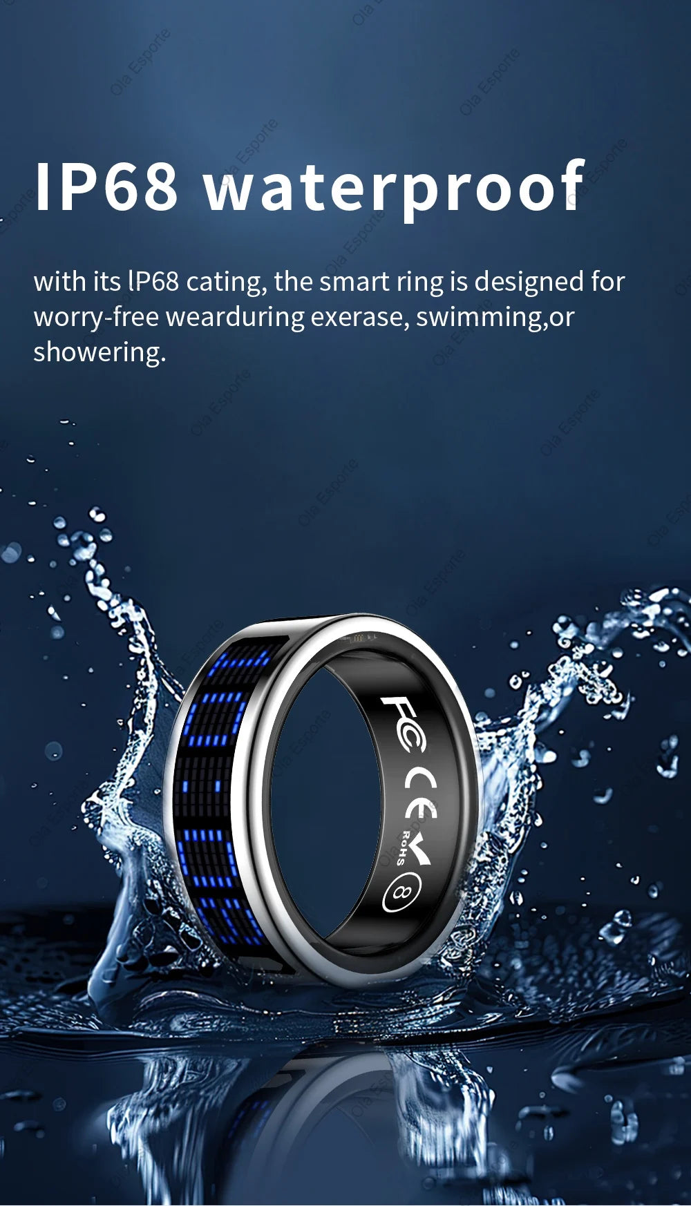 Call ID Reminder Smart Ring Heart Rate Blood Pressure Monitor Men Women Smartring 5ATM Waterproof Health Multi Sports Ring 2026