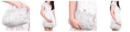 Fashion Retro Women Evening Bags Beaded Ladies Clutch Purse Shoulder Chain Wedding Party Women's Handbag Purses and Handbags