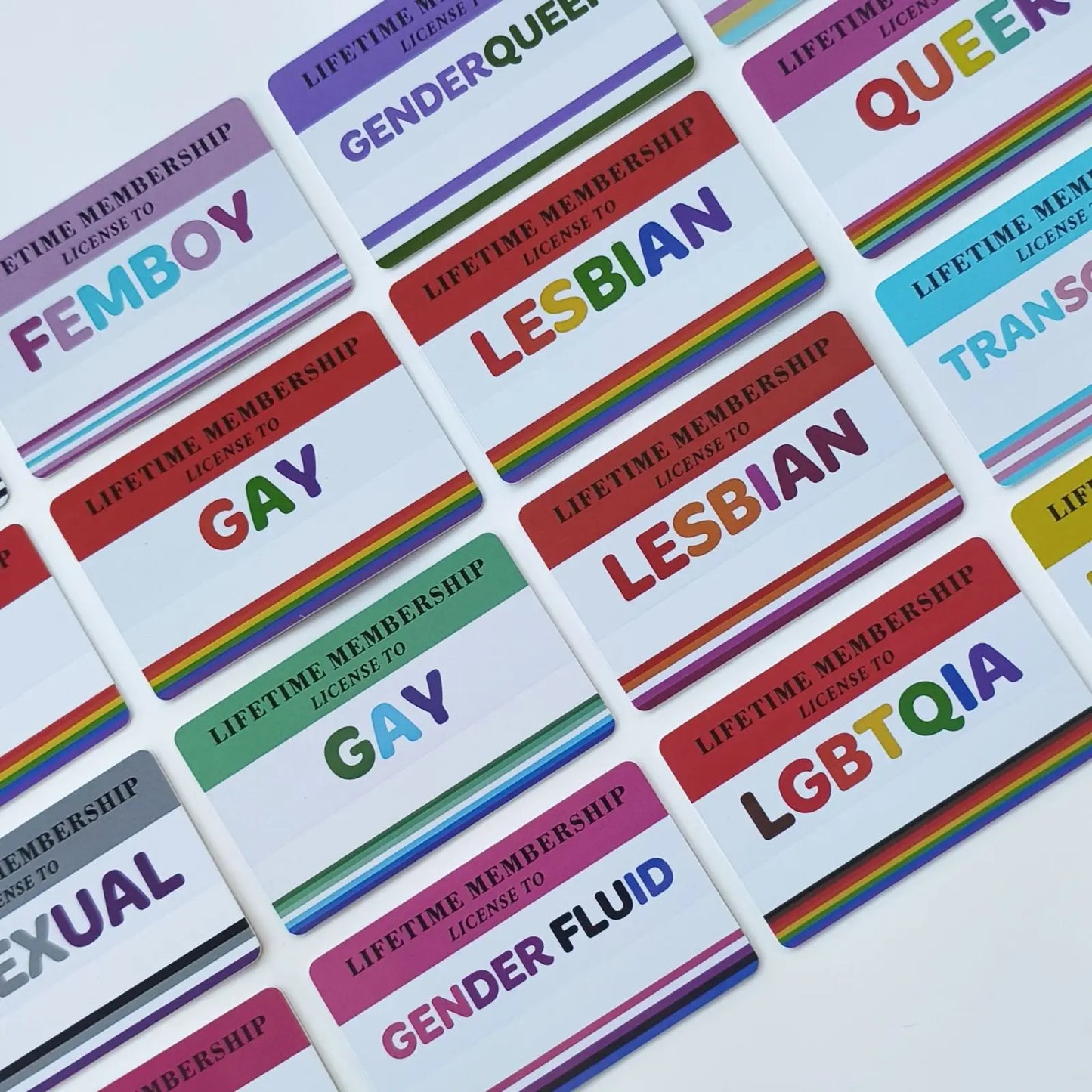 Writable LGBTQIA Identity Card LGBT Pride Cards Lifetime Membership Card perfect rainbow community gift