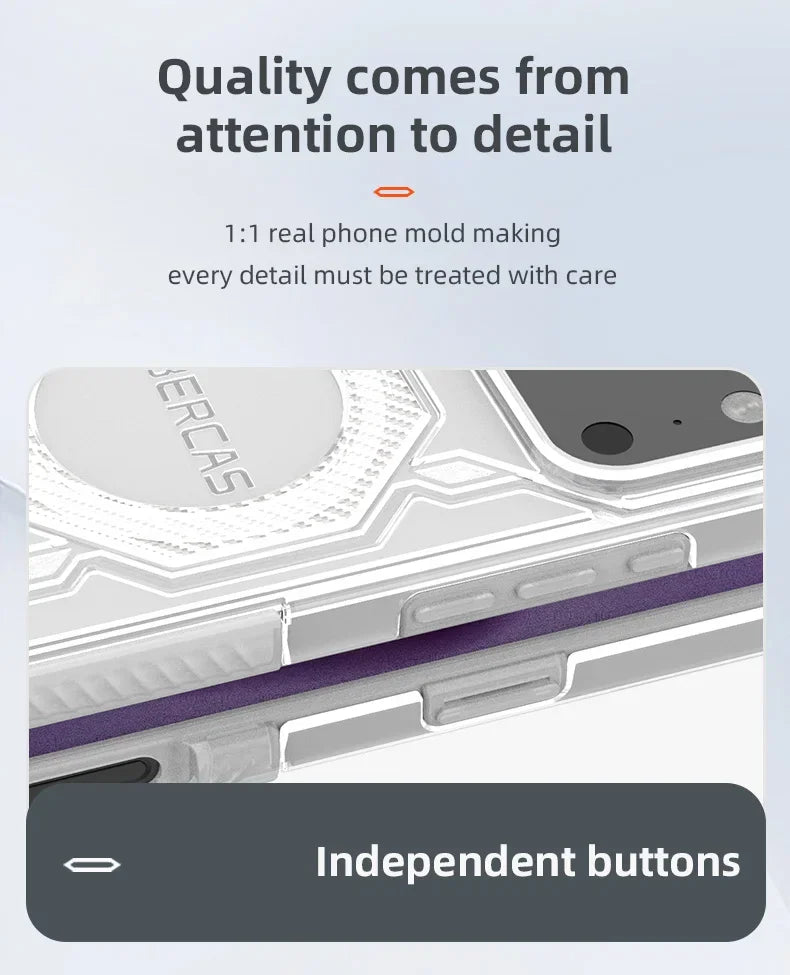 Military Armor Phone Case For iPhone 17 16 15 14 13 Pro Max 17Air 16E Magnetic Wireless Charging Anti-Drop Protective Cover