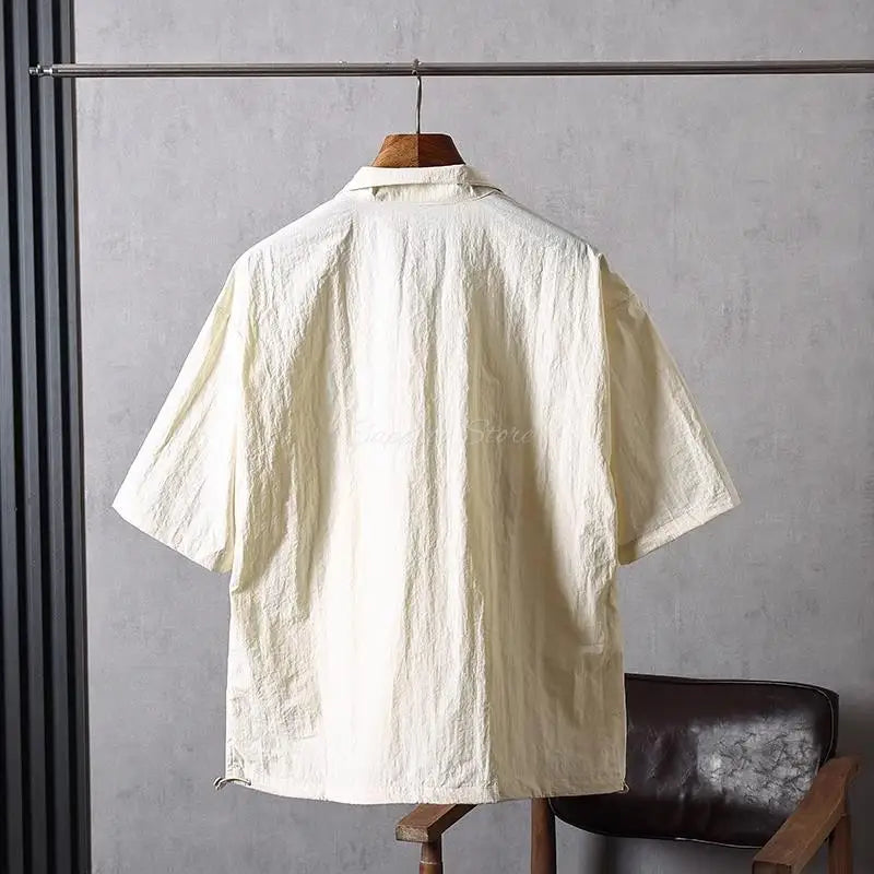 M/L/XL/2XL/3XL Pet Groomer Lapel Work Clothes Unisex Summer Salon Hairdressers Wrap Short Sleeves Barber Shop Gown Uniform