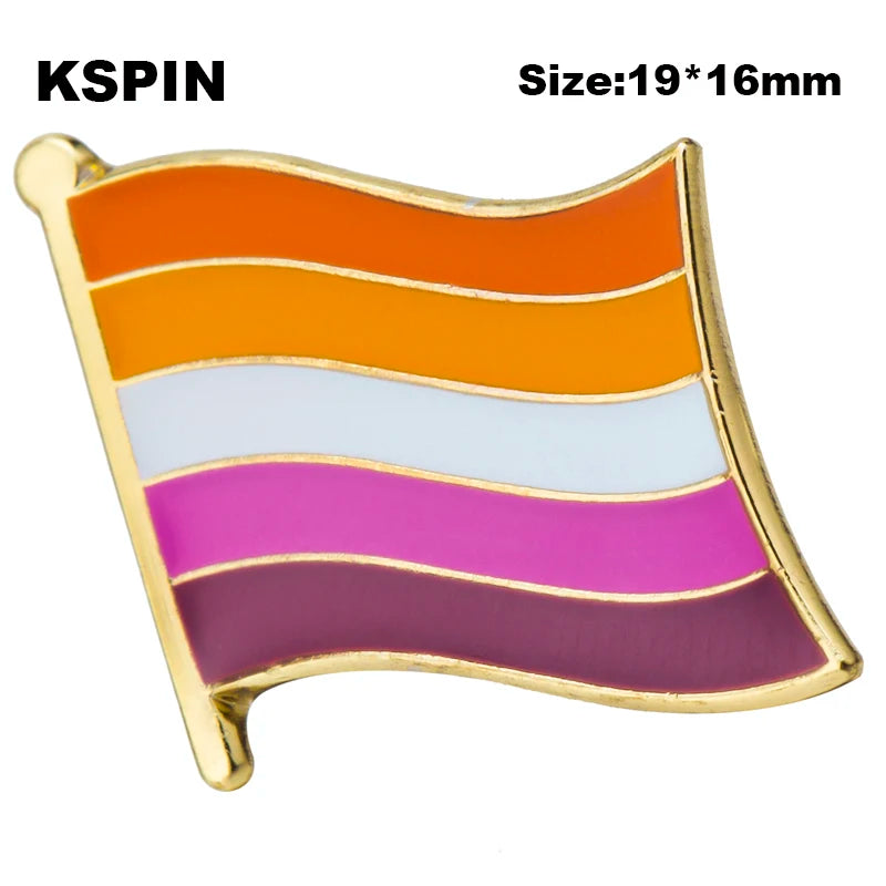 10pcs a lot Sun Set Lesbian Pride LGBT Pride Badge Lapel Pin Brooch