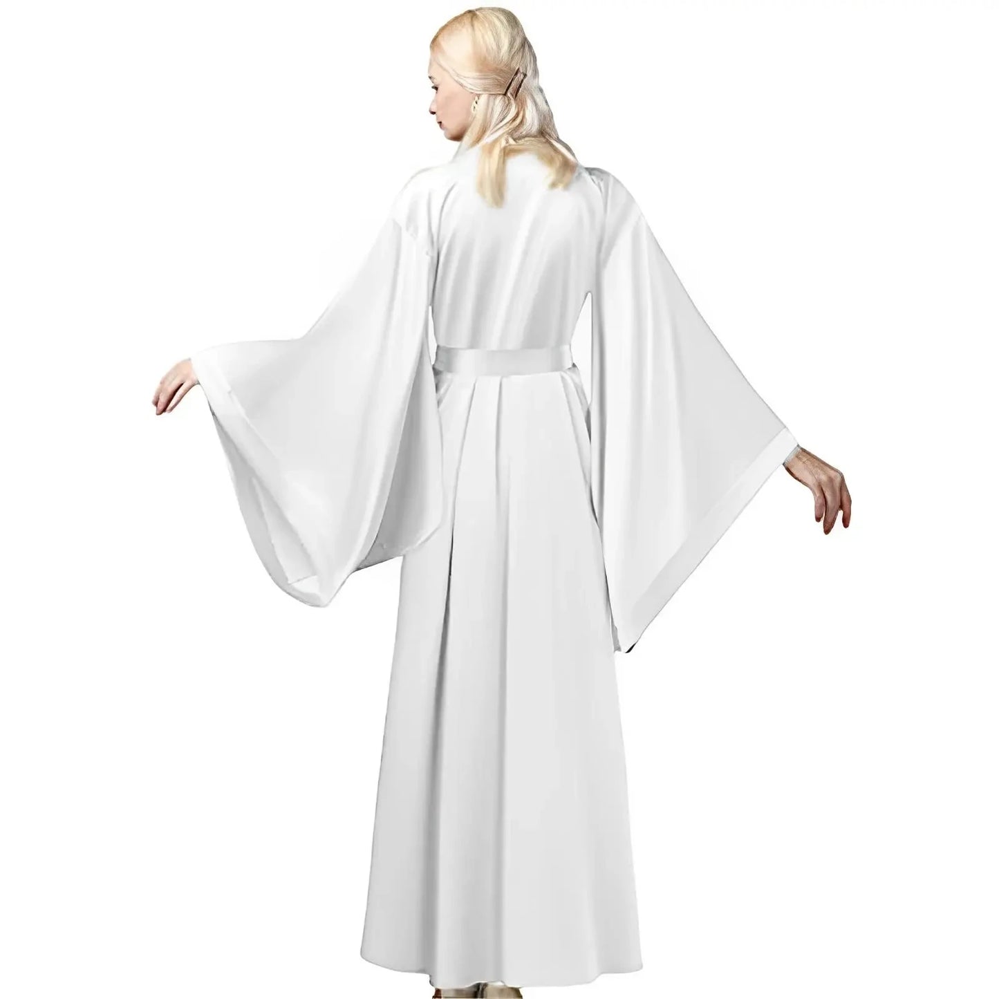 Modern Silk Nightdress Women Bridal Belt Night Dresses Sexy Gloss Wide Sleeve Sleepwear Nightwear Sand Boudoir Dress Plus Size