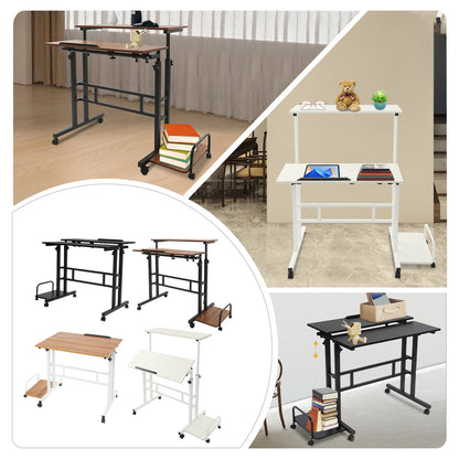 Multi Functional Foldable Computer Desk Adjustable Portable Laptop Desk Modern Computer Desk Computer with Wheels for Work Study