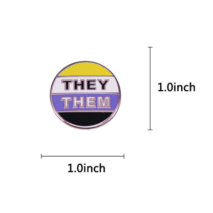 Non Binary Genderqueer Pride Lapel Pin They/Them Pronouns Brooch Queer Gay LGBTQ Emamel Pin Accessory