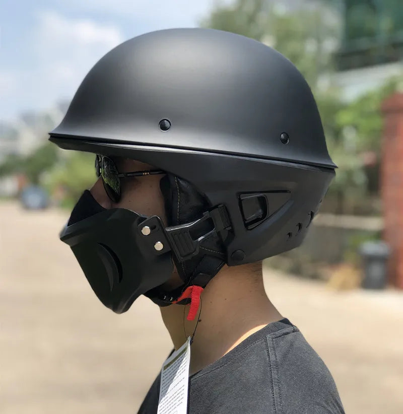 Malakas na lokomotiko buong helmet retro motorsiklo helmet rogue kumbinasyon kalahating helmet