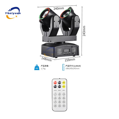 New Double Head Moving Head Beam Light With Aperture Remote Control DMX512 DJ Disco Bar Christmas Birthday Party Effect Light