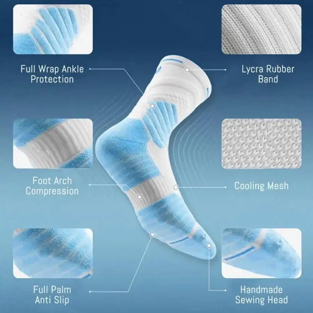 Bullfight 2.0 Men's High-top Sports Towel Basketball Socks Bottom Practical Professional Long-tube Mid-tube Elite Thick Running