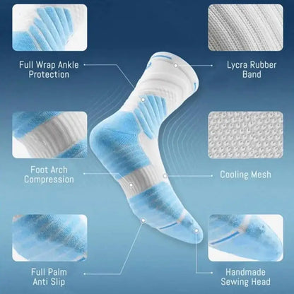 Bullfight 2.0 Men's High-top Sports Towel Basketball Socks Bottom Practical Professional Long-tube Mid-tube Elite Thick Running