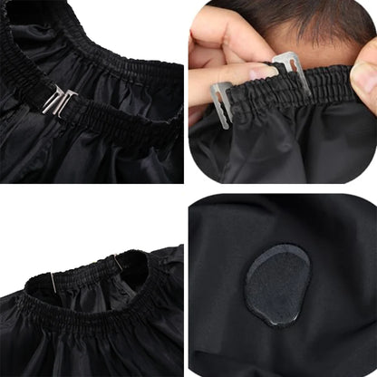 Professional Hairdressing Salon Nylon Cape with Closure Snap Barber Styling Cape Black Hair Cutting Accessories Customed Label