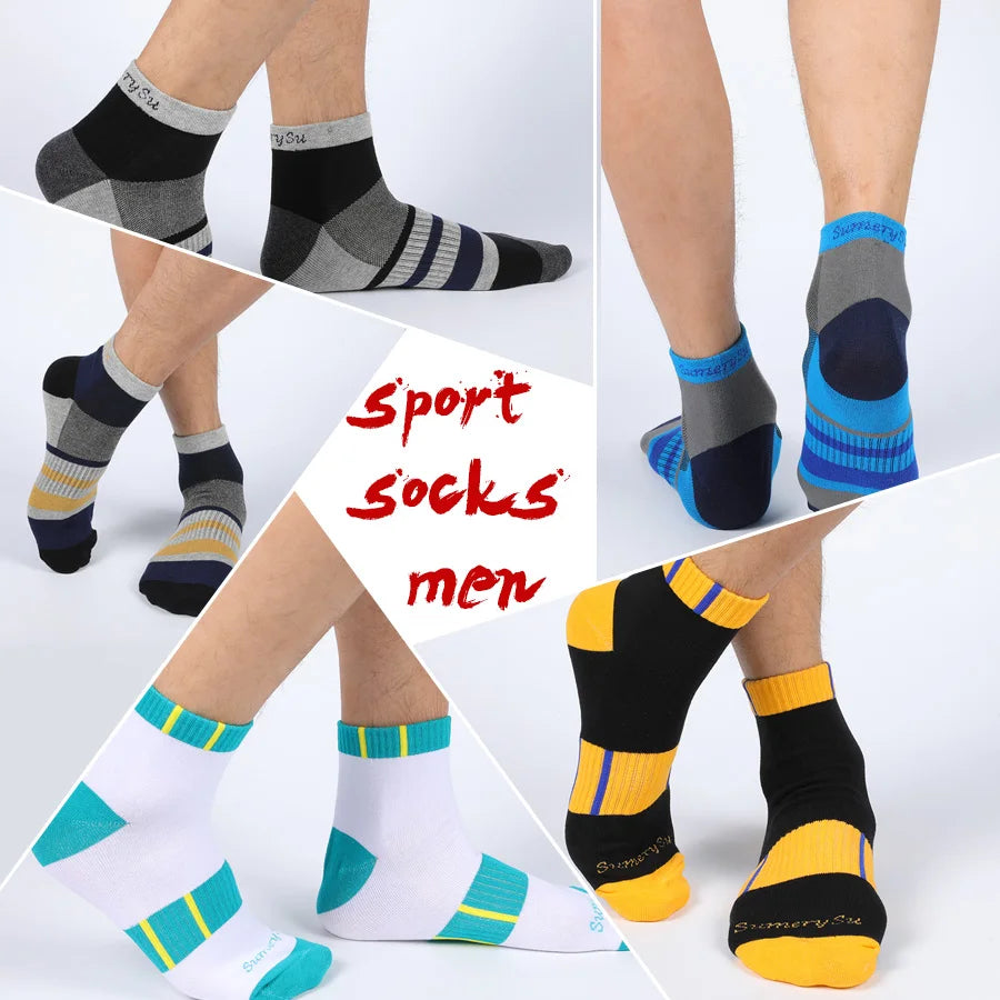 2 Pairs/Lot Running Socks Men Sport Outdoor Casual Cotton Red Stripes Compression Black Colorful Sock Male Gifts 21 Colors