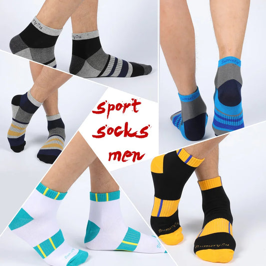 2 Pairs/Lot Running Socks Men Sport Outdoor Casual Cotton Red Stripes Compression Black Colorful Sock Male Gifts 21 Colors