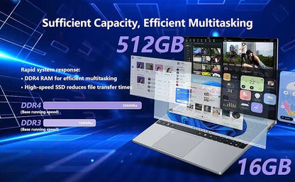 15.6" Windows 11 Pro Laptops Intel Core i9-9900 16GB RAM 1TB SSD Office Gamer Study notebook Computer PC