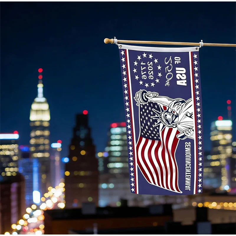 250 Years Commemorative Flag Usa Patriotic Banner Indoor Outdoor Flag Patriotic American 250th Anniversary Flag For Wall90x150CM
