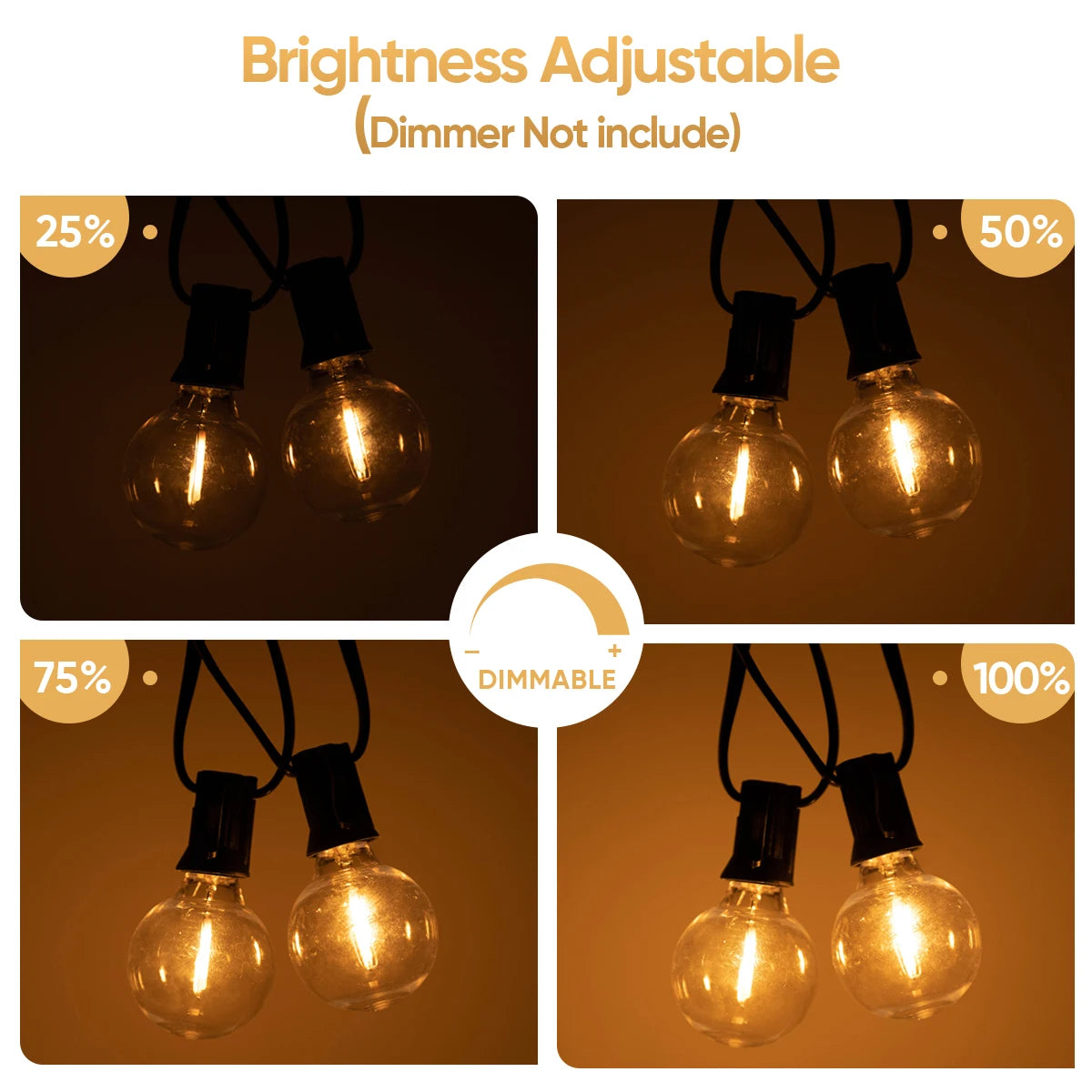 Shatterproof G40 String Light 220V 110V Led Outdoor Lights Garland E12 Waterproof Connectable Festoon Decoration Camping Light