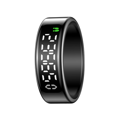 Smart Ring + Case Display Screen Touch Health Monitor Gesture Swipe Video/Brush Tiktok 5ATM Waterproof Smartring for Men Women