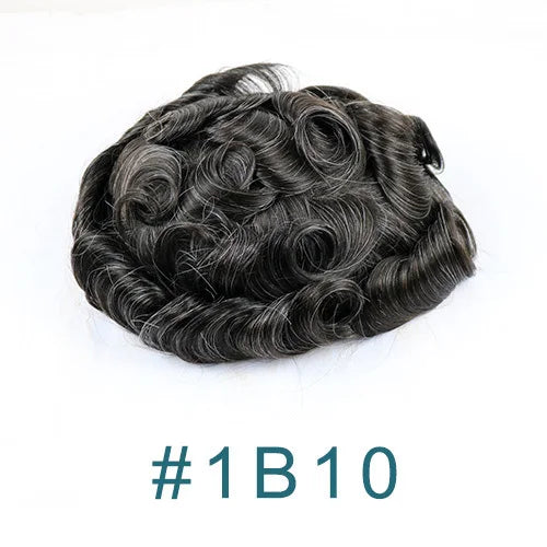 Grey Man Human Hair Wigs Replacement Natural Hairline Full Injection PU Base Prosthesis Capillary 1B40 1B80 Old Man Hairpieces