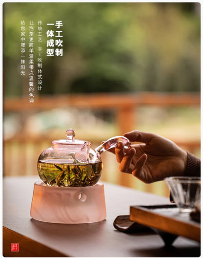 High Borosilicate Glass Teapot Thickened High Temperature Resistance Side-handle Pot Small Household Anti-scald Green Tea Teapot
