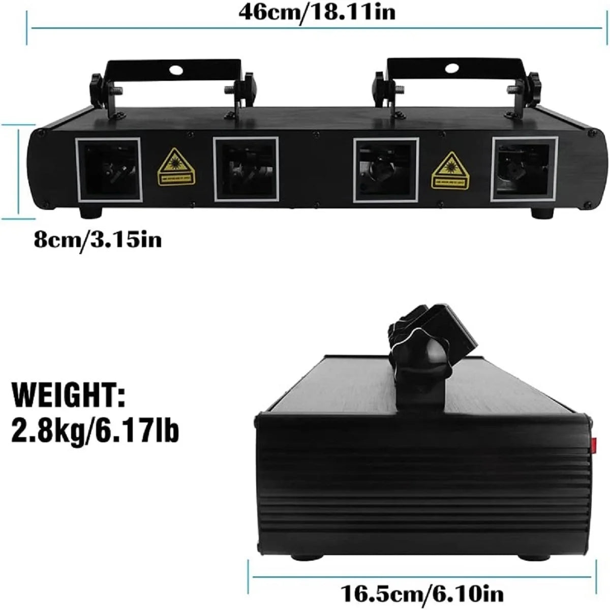 Party lights, DJ disco lights, 4-beam DMX and voice-controlled laser lights, light show stroboscopic party lights ambient lights
