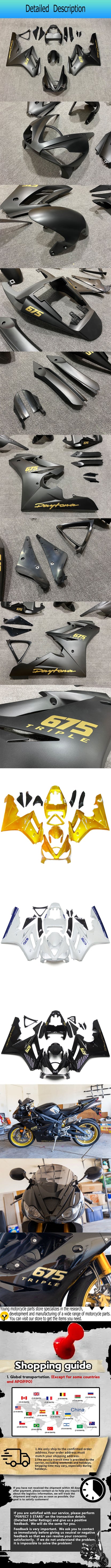 For Triumph Daytona 675 2006 2007 2008 Motorcycle Full Fairings Panel Kit Housing Colour Change Kits Bodywork Set ABS Plastic
