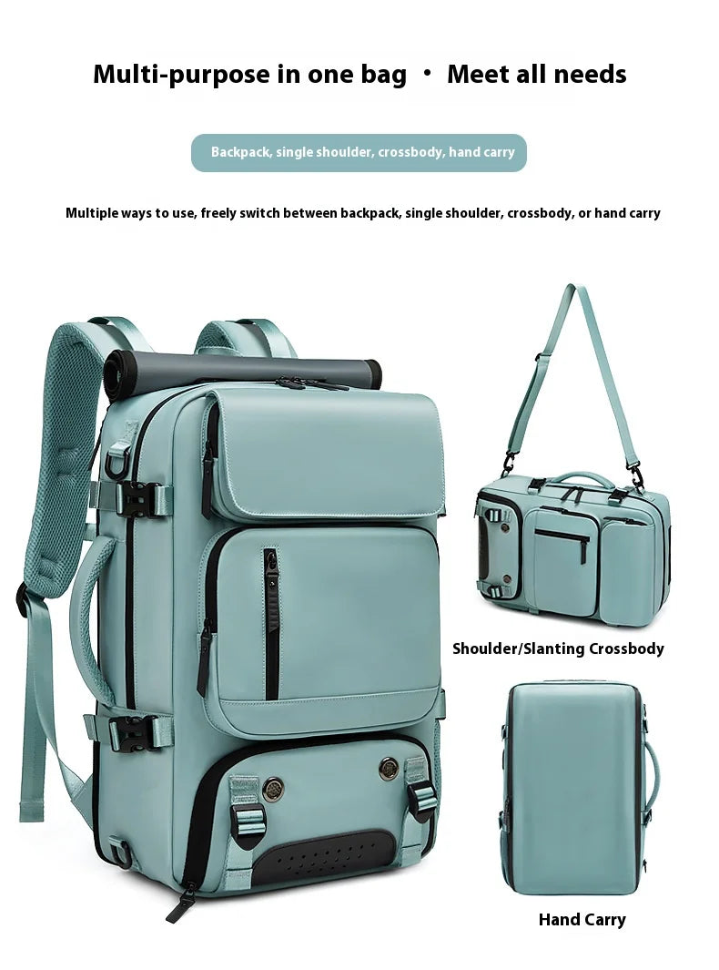 Large Travel Backpack Boardable Backpack USB Charging Waterproof Outdoor Travel Backpack Independent Shoe Compartment