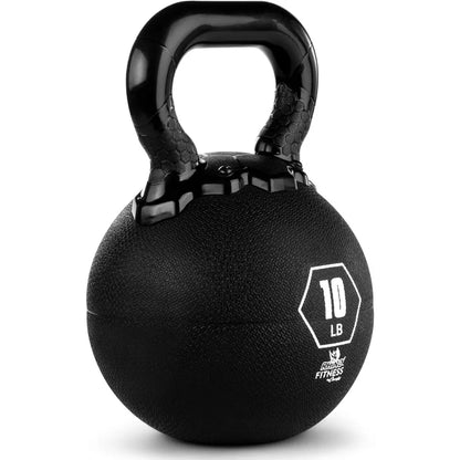 Rhino Kettlebell Rubber Weights Black - Premium Strength Training Equipment - Multiple Weights