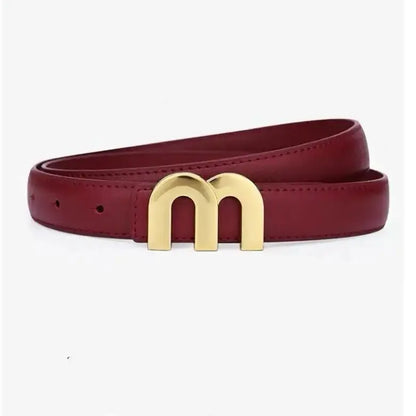 Women's fashion belt high-quality gold buckle is best matched with women's denim belt dress