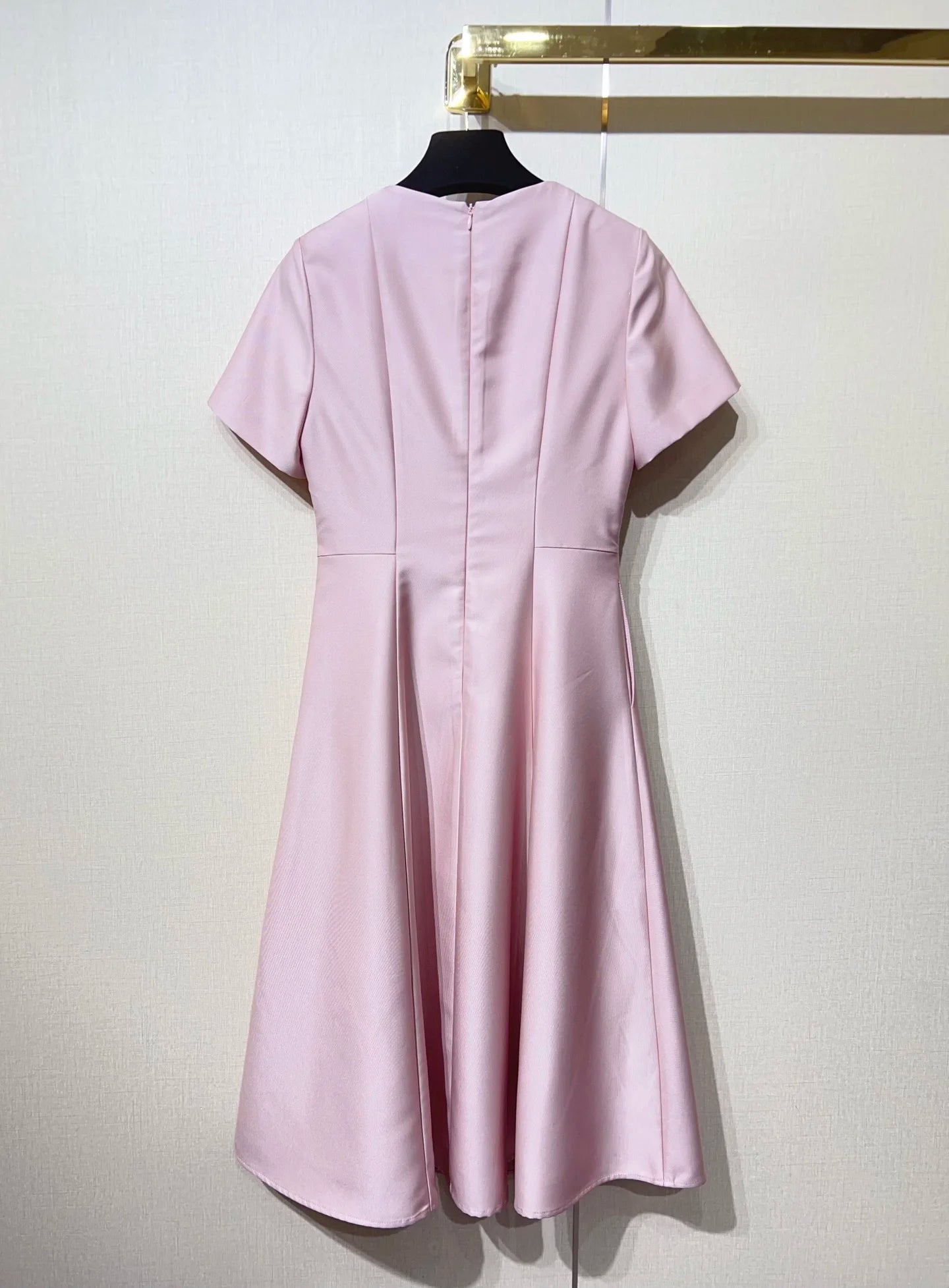 ZJYT Elegant Luxury Diamonds Dress Women 2026 Spring Summer Short Sleeve Midi Special Party Eve Dresses Pink Casual Vestidos