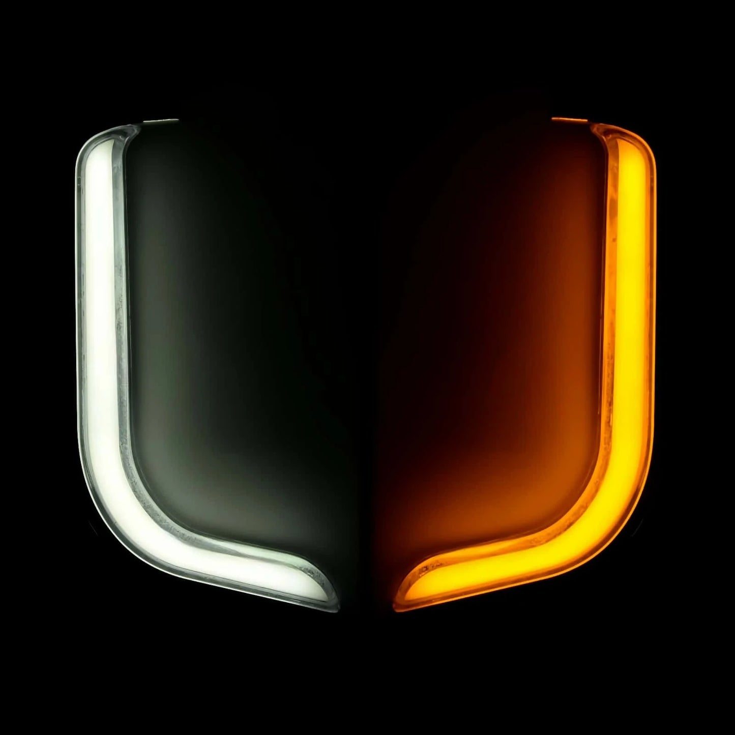 A pair of motorcycle yellow+white two-color turn signal lights daytime running lights suitable for Harley CVO Street Glide
96-13