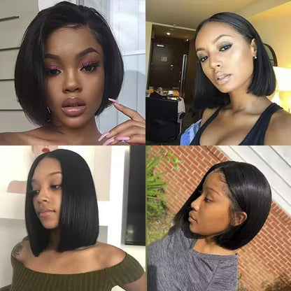 4x4 5x5 HD Lace Frontal Glueless Bob Wig Human Hair 10 Inch Straight Human Hair Wig Pre Plucked HD Short Bob Lace Front Wig 13x4