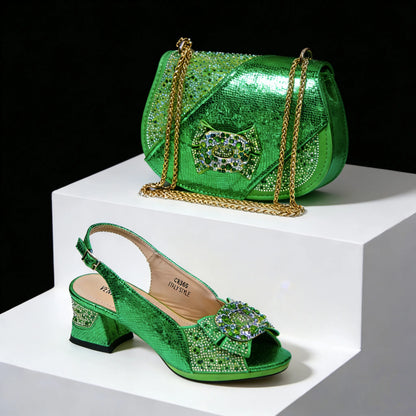 Venus Chan 2026 Elegant Women's Rhinestone Peep Toe High Heels Sandals - Italian Design with Matching Bags in Brown Color