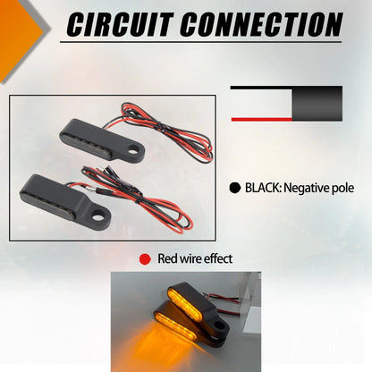 12V Mini 6 LED E24 Motorcycle Turn light Taillight Handle Bar Direction Warning Indicator Bumper Motocross Flash Side Lamp