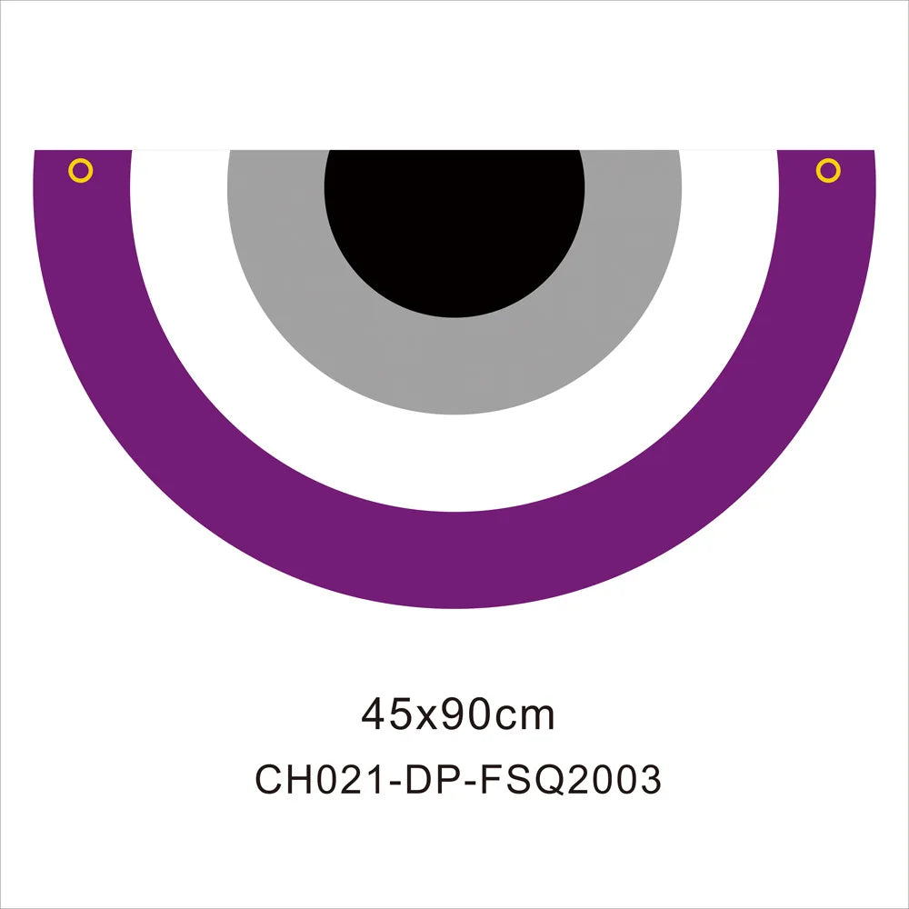 45*90cm Rainbow Flag Fan Shaped Gay  Semicircle LGBT Pride Lesbian Bisexual Transgender Pansexual Asexual Banner