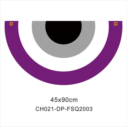 45*90cm Rainbow Flag Fan Shaped Gay  Semicircle LGBT Pride Lesbian Bisexual Transgender Pansexual Asexual Banner